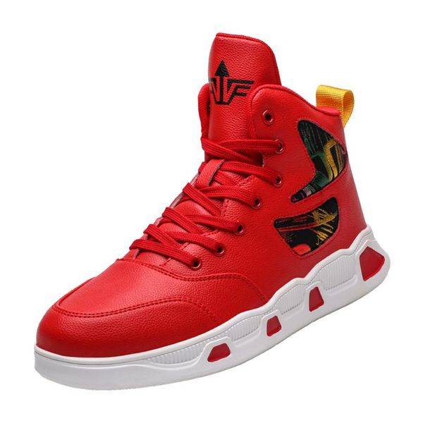 

sagace sneakers men's summer pu breathable basketball red board shoes non-slip student absorption casual sneakers x0109, Black