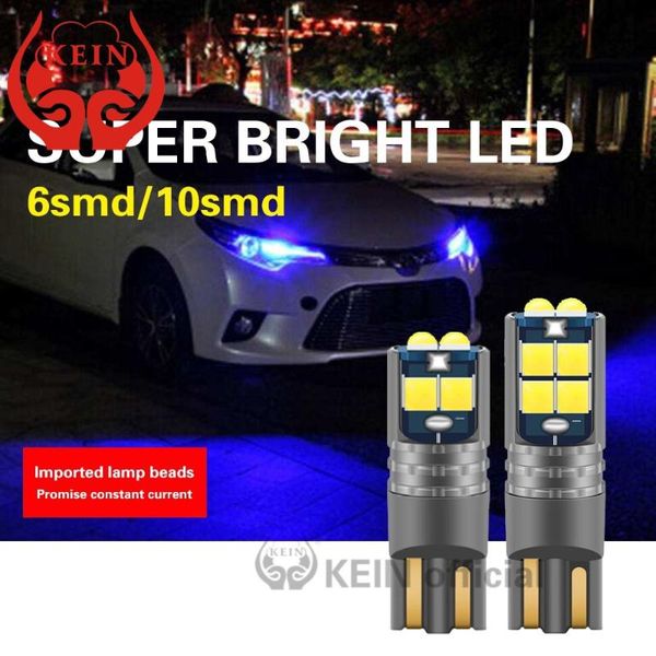 

kein 2pcs canbus t10 w5w led 6smd 3030 194 led 168 10smd interior light bulb side marker instrument license plate lamp car light