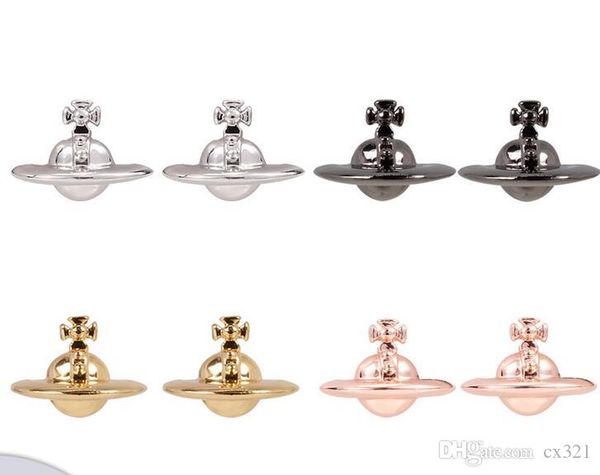 

europe and the west queen mother nana with the same paragraph two yuan saturn simple earrings earrings, Silver