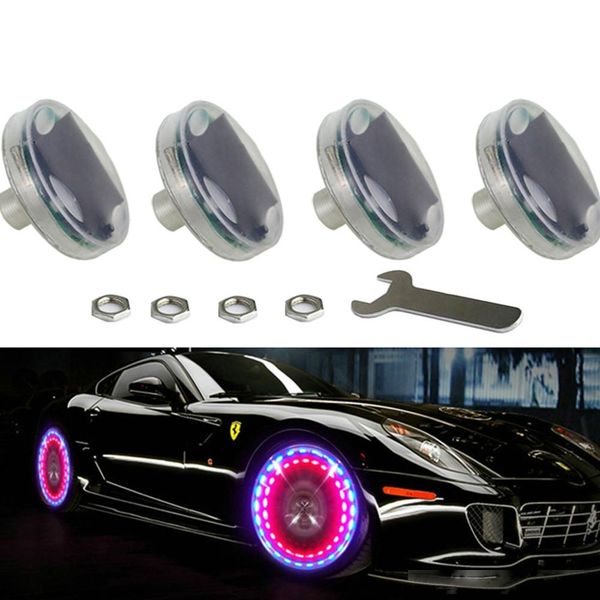 

4pcs led car tuning gas nozzle cap light rims wheel valve stem cap tire motion for led flash tyre valves lamp 13 flash color ag