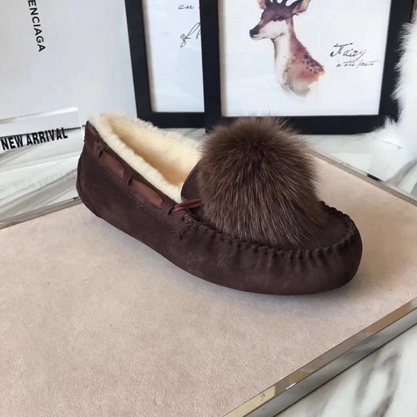 

2020 australian wool snow boots online new w solana loafer tassels sliper snow boots driving shoes women shoes 35-40, Black