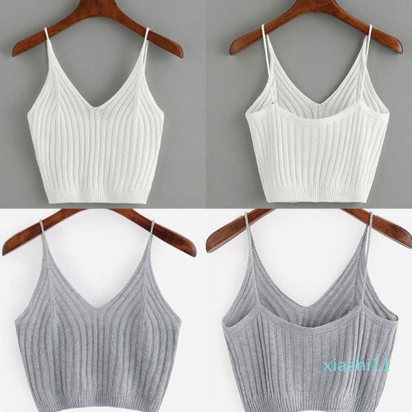 

fashion new women's summer basic strappy sleeveless racerback crop high quality, Black;white