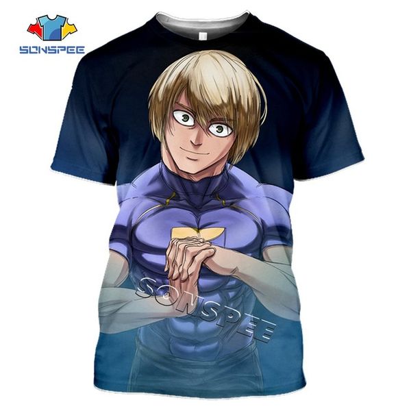 

summer comic grappler baki japan boxing men anime 3d print shirts anime comics oversized men clothing