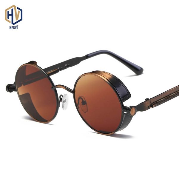 

sunglasses vintage steampunk black men round punk alloy metal retro sun glasses women goggles gothic style shades eyewear, White;black