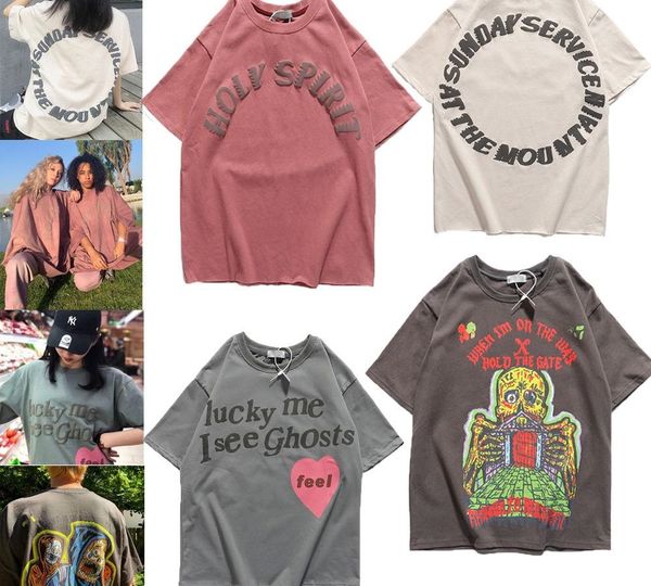 

kanye kanye new west sunday service tour commemorative oversize loose short-sleeved t-shirt, White;black