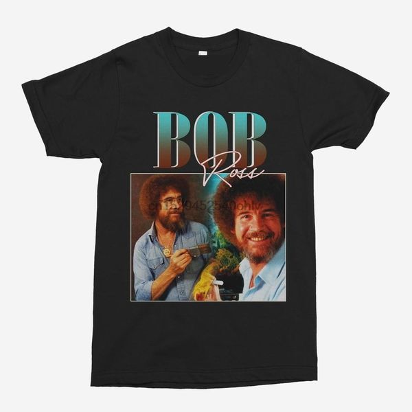 

bob ross graphic t shirt men's fashion tee