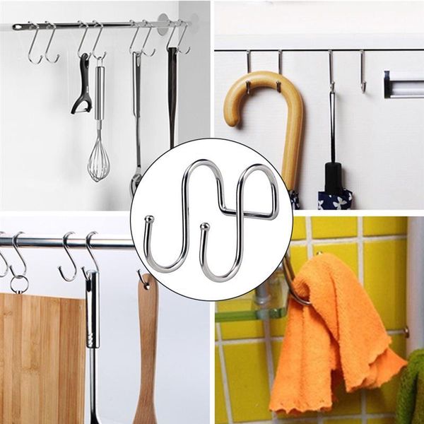 

household shaped for storage clothes 10pcs kitchen s stainless hangers hooks home door organizers steel cabinet ejmvy home2001