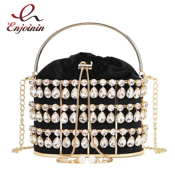 

black & apricot silver diamond metal basket ladies party dinner bag handbag crossbody bag women shoulder chain purse tote
