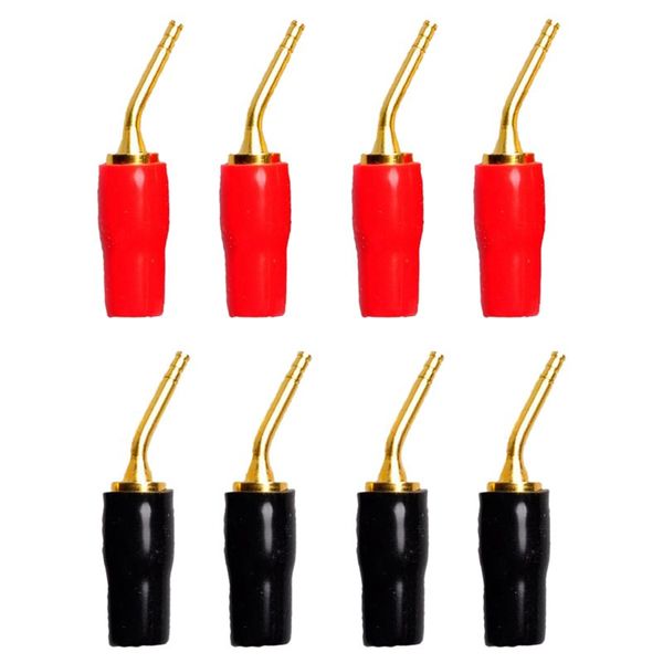 

portable speakers 4-pair 2mm banana plug screw type audio speaker cable connector gold plated