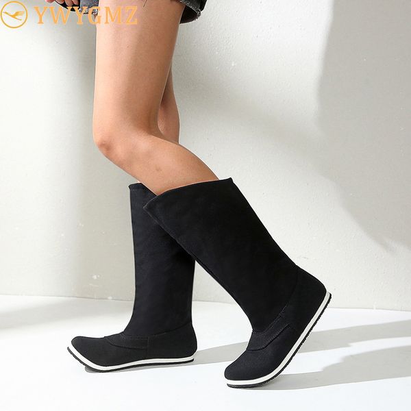 

knee high boots winter warm shoes women 2020 new women snow boots plush inside good quality thigh high zapatos, Black