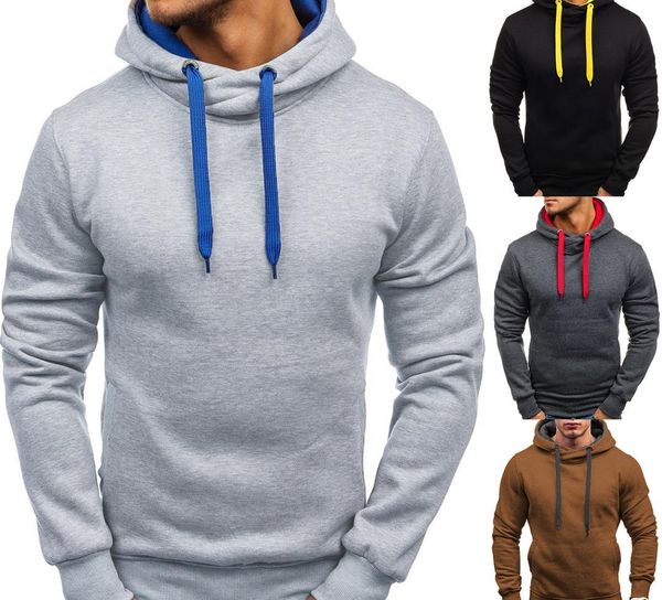 

new autumn winter 2019 mens hoodies sweatshirts men hooded casual solid slim harajuku winter hoodie men clothes, Black