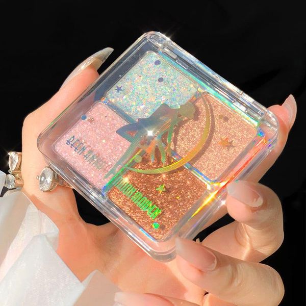 

Europe and America 4 colors Sequin Fluorescent Eye shadow Drama party No fly powder Makeup eyeshadow palette set de maquillaje