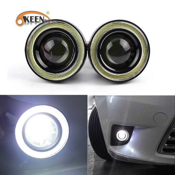 

2шт 12v универсальный автомобильный led drl angel eyes противотуманная фара дальнего света белый синий розовый желтый зеленый 2,5" 3,0" 3,5