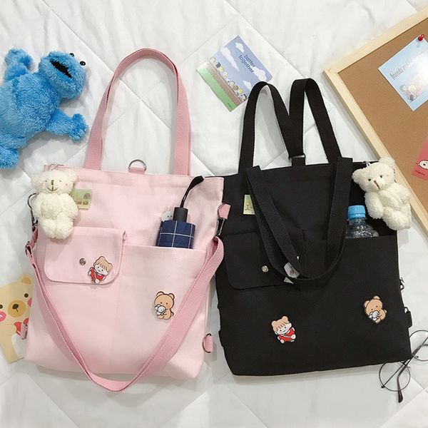 

canvas capacity women shoulder bag zipper cotton tote shopper bag pure color eco reusable shopping handbag cloth