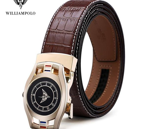 

british style fashion crocodile pattern leather automatic belt men pl18394-96p, Black;brown