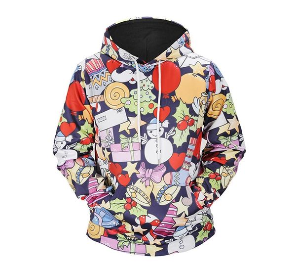 

feitong 2019 sweatshirt men sportswear mens 3d printed christmas pullover long sleeve hooded tracksuit blouse male, Black