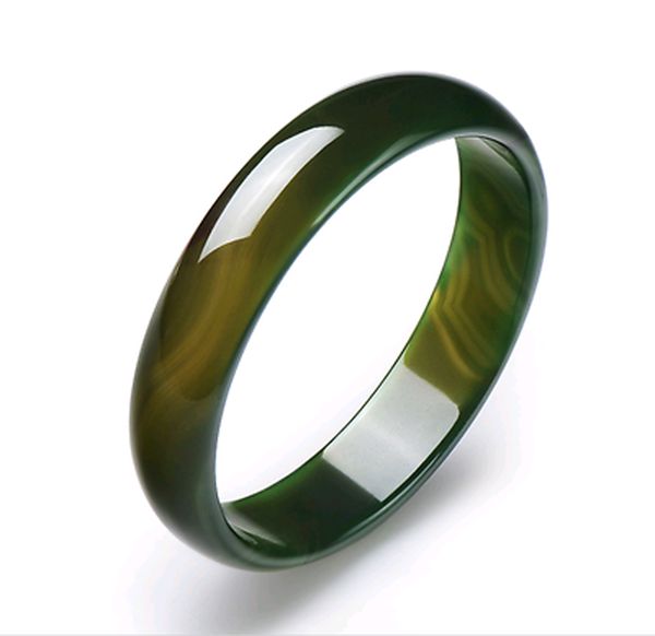 

natural beautiful green jade bracelet bangle big size 55-60mm kb16, Black