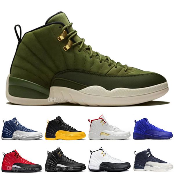 

новые 12 камень синий университет золотой reverse flu game dark concord wntr баскетбол обувь 12s такси быки горячий пунш мужчины спортивные