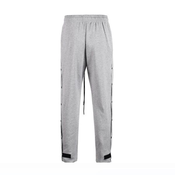 

2020 side open snap button streetwear trousers drawstring elastic waist sweatpants joggers pants fashion men m-2xl, Black