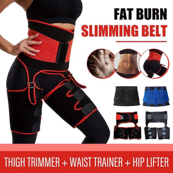 

3-in-1 fat burn trimmer belt weight lose sauna slimming body belt for thigh shaper waist shaping bulifter training, Black;brown