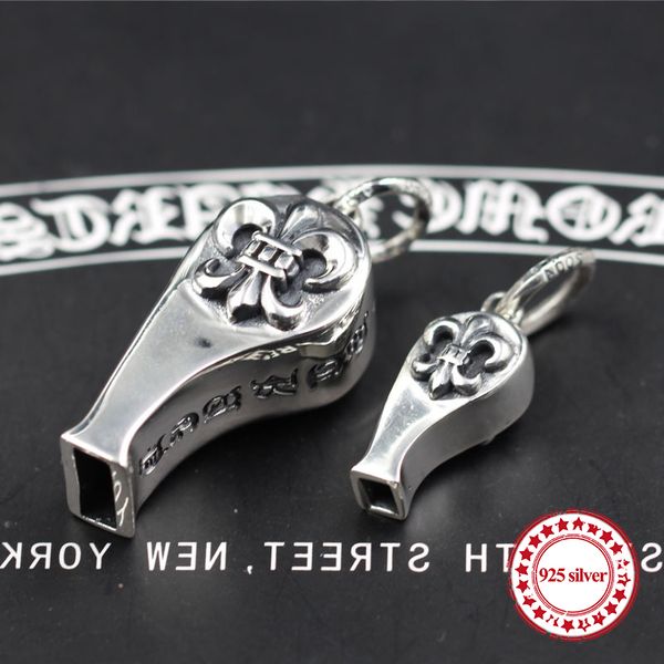 

s925 sterling silver men's pendant retro models whistle anchor jewelry punk style classic fashion pendants send lover's gift