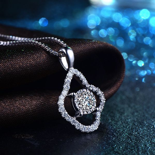 

0.12/center stone+0.20ct/side stone handmade 18k gold natural diamond pendant necklace for women wedding - dhl shipping, Silver