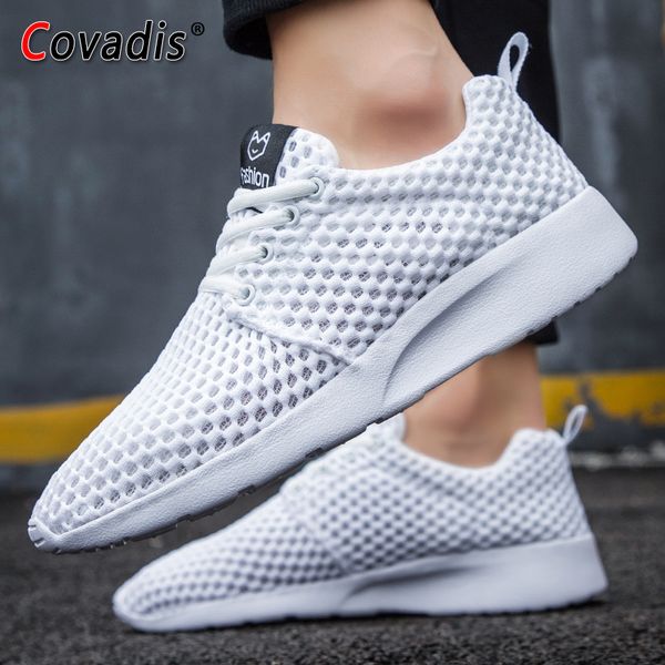 

shoes summer sneakers breathable men casual shoes couple lover fashion lace up mens mesh flats shoe plus size 46, Black
