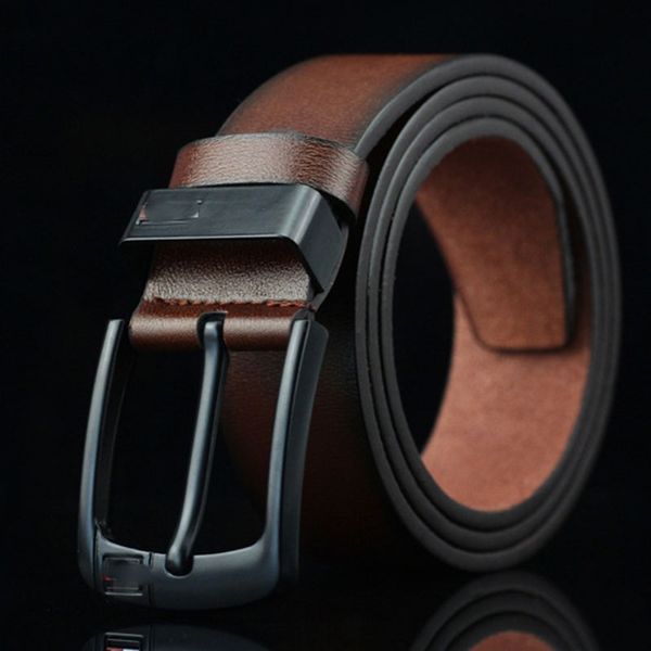 

2020 new popular bareback men's belt retro students' all-around fashion alloy needle buckle wide belt, Black;brown