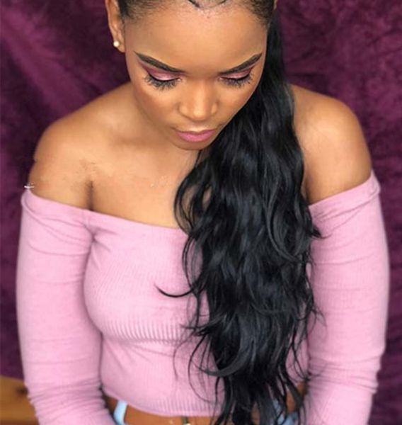 

pretty natural wavy ponytail malaysian remy hair soft and comfortable weave ponytail with braids drawstring ponytaiil natural black 1b 140g
