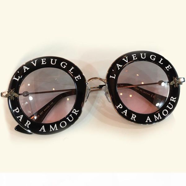 

women retro round sunglasses english letters female male brand glasses designer fashion men ladies eyewear, White;black