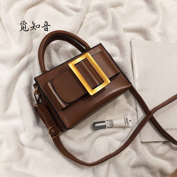 

small designer crossbody bags with belt buckle decoration vintage leather handbags women and purses female shoulder messenger