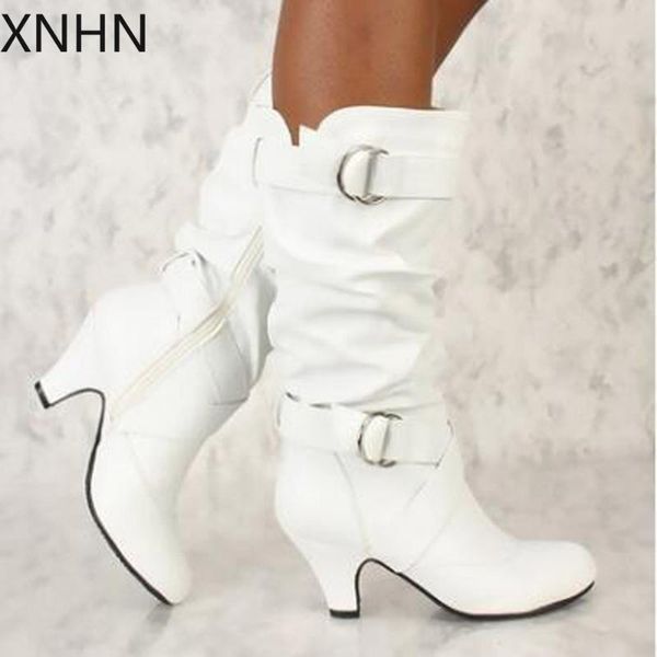 

women's winter boots 2020 fashion lady over knee high boots high heel long thigh snow women, Black