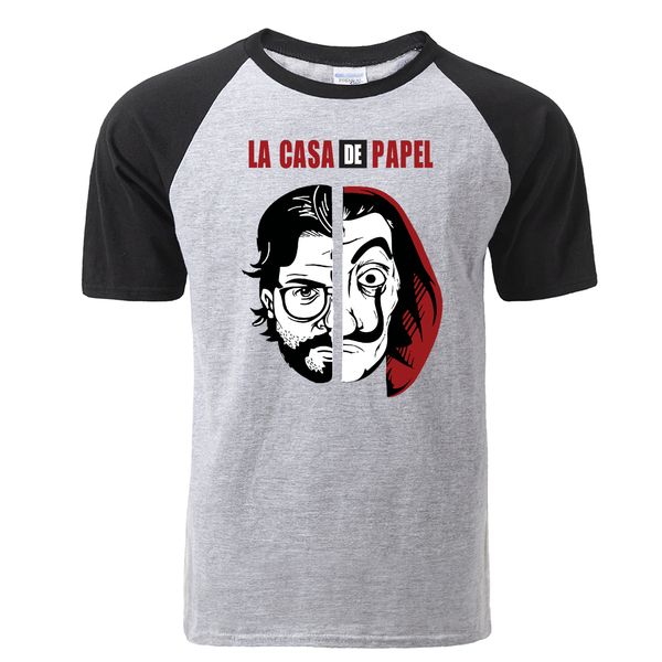 

new funny design la casa de papel t shirt mens money heist tv show fashion print tshirts 100% cotton short sleeve tshirt