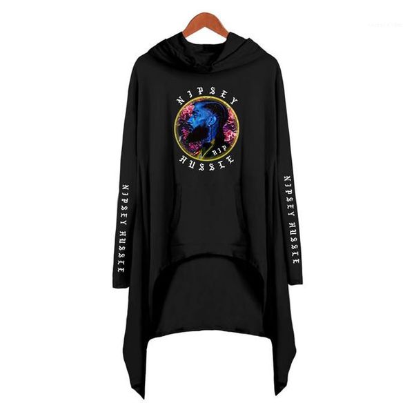 

hoodies designer long sleeve 3d printed dress usa rapper lady loose fashion clothing nipsey hussle women, Black