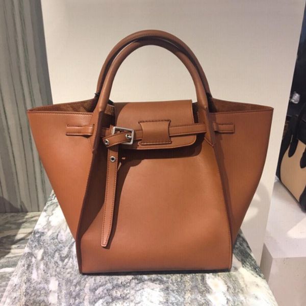 

new leather handbags designer handbags women bags luxury tote fashion genuine leather bag style trapeze cowhide ioelf, Red;black
