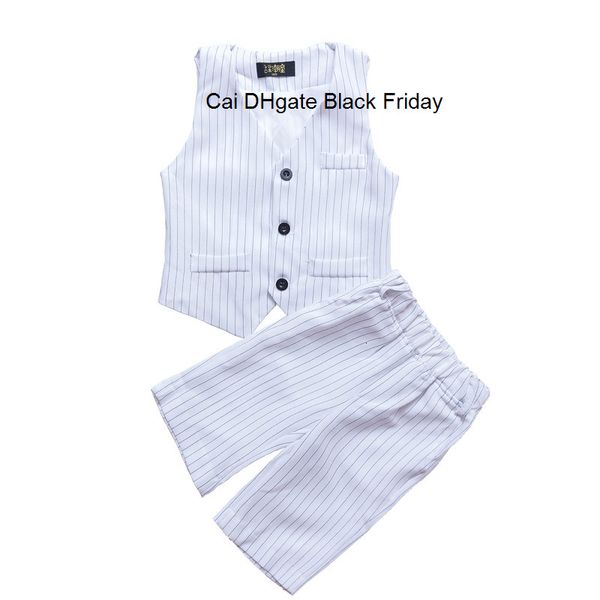 

school boys white formal suit vest shorts 2pcs kids wedding clothing set children graduation piano dance performance costume