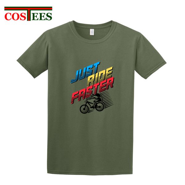 

sport just ride faster mountain biker t-shirt men mtb biking tshirt cool mtb motocross cyclist hipster bmx bicycle lover teeshirt