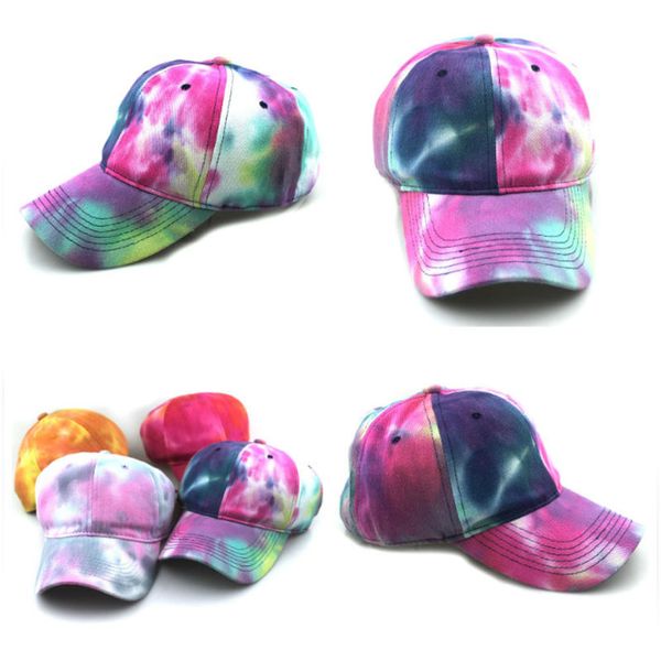 Cappelli da festa Moda Tie-Dye Berretto da baseball Primavera Uomo Donna Stampa Colorato Cappello Snapback Outdoor Regolabile Sole Graffiti Bone 60 pezzi T1I2436