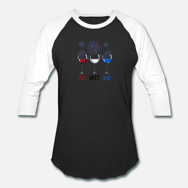 

red white blue wine glasses usa firework 4th of ju t shirt men knitted cotton o-neck basic solid cute humor spring trend shirt