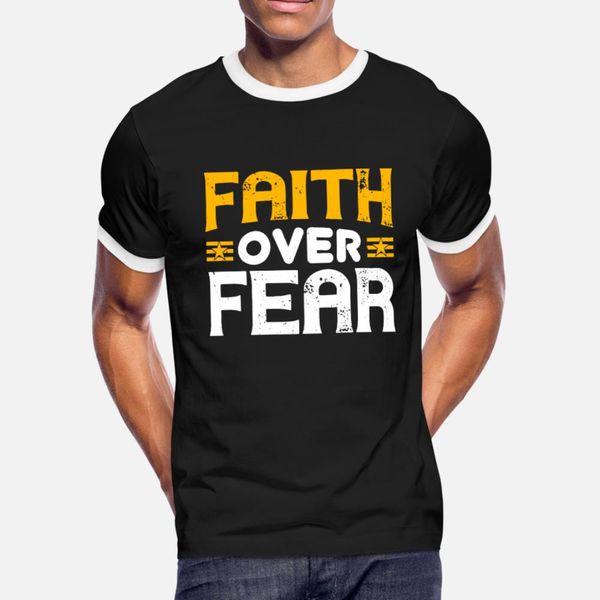 

faith over fear t shirt men printing cotton euro size s-3xl costume graphic breathable spring autumn standard shirt