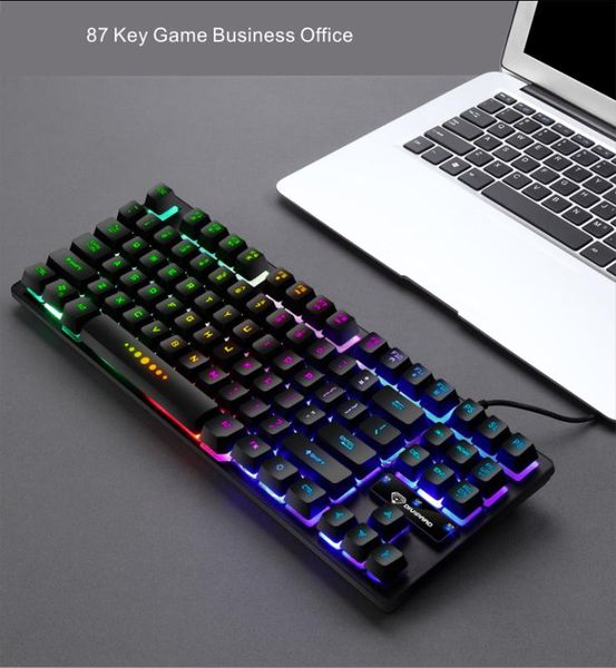 

keyboards gaming keyboard rgb backlit with silent mouse set english gamer kit for computer game pc laptop