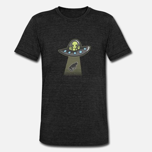 

crazy alien ufo with a cat in space t shirt men design tee shirt s-3xl basic solid interesting casual summer style natural shirt