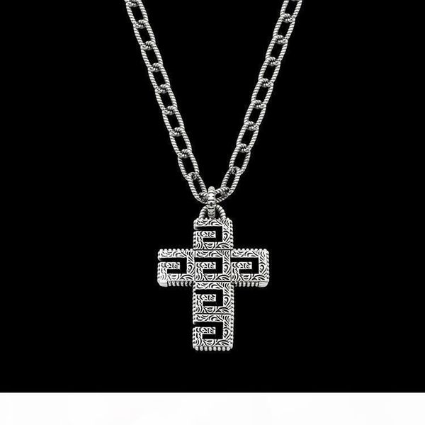 

luxury jewelry hip hop cross pendant designer necklace for women submetallic twist chain men necklaces couple fashion style, Silver