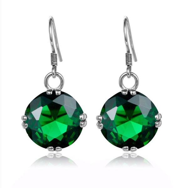 

dangle & chandelier szjinao silver earrings for women real 925 sterling green emerald wedding gift party fashion jewelry
