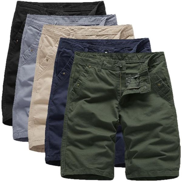 

men's shorts 2021 summer cotton casual straight pants solid color, White;black