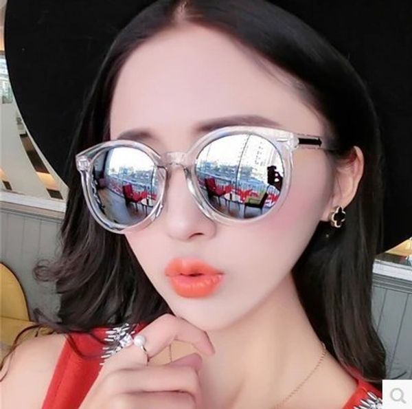 

candy color transparent mirrored round plastic sunglasses rivet men women glasses with arrows, White;black