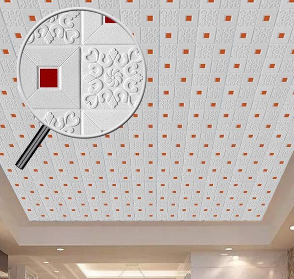 

stickers 3d stereo room wall bedroom 10pcs foam wallpaper decorative stickers waterproof living self-adhesive ceiling wallpaper wabaq