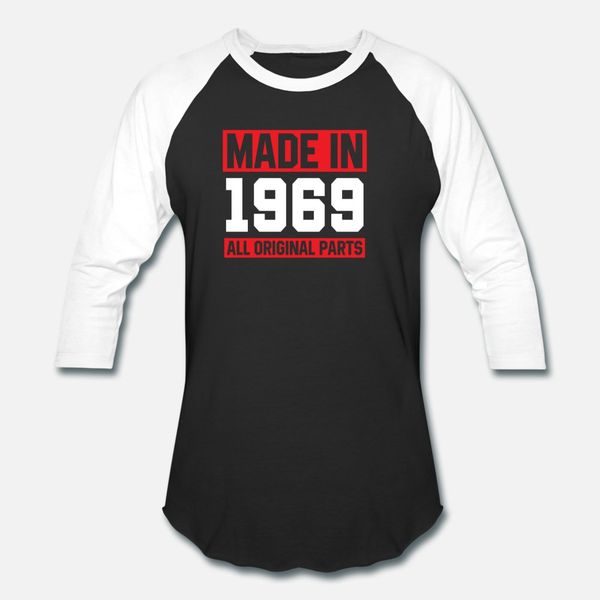 

50th birthday 1969 all original parts t shirt men customized 100% cotton s-xxxl crazy funny casual summer style leisure shirt, White;black