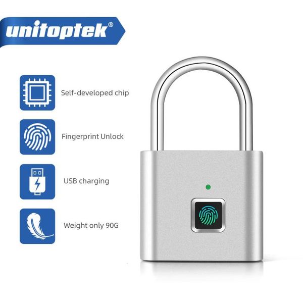 keyless smart door lock usb rechargeable fingerprint padlock quick unlock for locker sports school zinc alloy metal