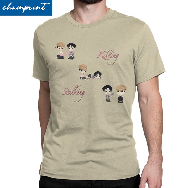 

funny killing stalking t-shirt for men o neck t shirt sangwoo yoonbum bum korean yaoi manga short sleeve tees printed clothes